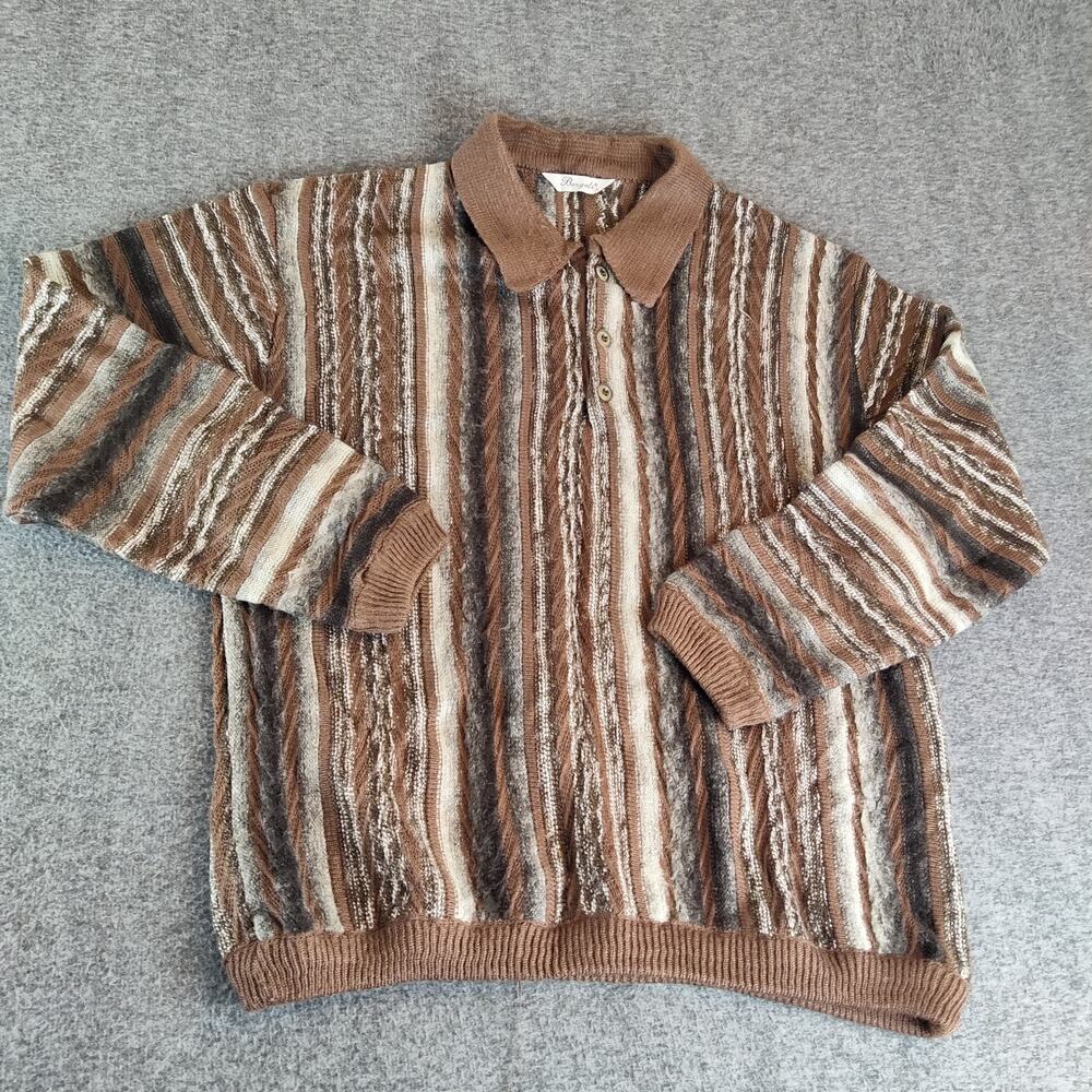 VINTAGE BERGATI COOGI STYLE 90'S KNIT SWEATER MEN SIZE XL Collared